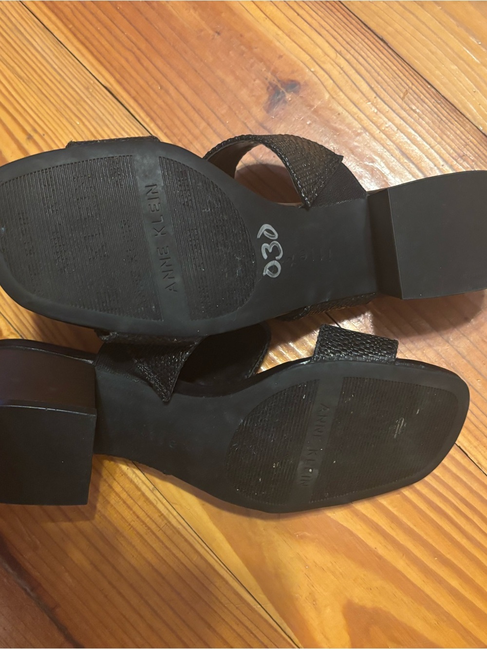 Anne Klein Black Double-Strap Slide Sandals - Picture 4 of 7